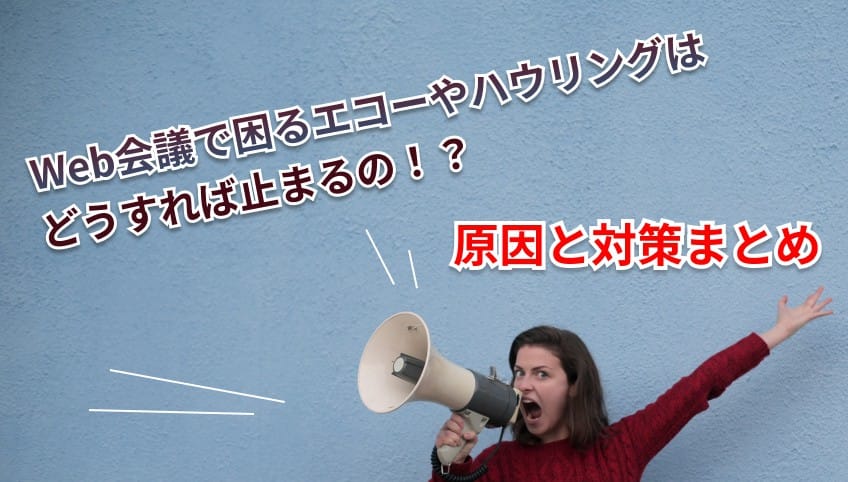 【2025年版】teamsやzoomなどのWeb会議中のハウリングの原因と対策まとめのイメージ画像